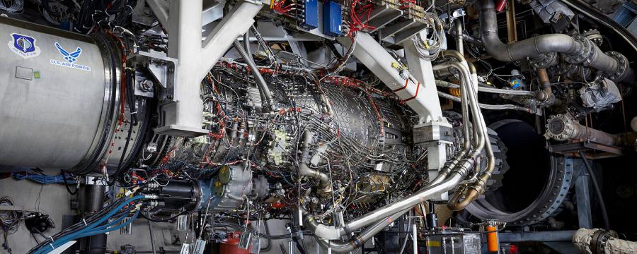 GE’s first XA100 prototype engine readies for testing in an Evendale, Ohio, test cell. (General Electric)